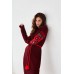 Knitted dress "Flowers" red/burgundy 